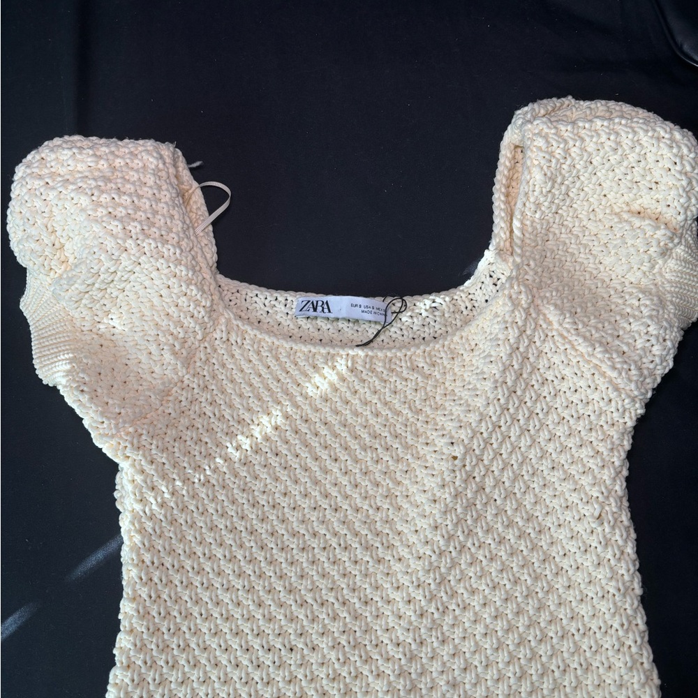 Zara Beige Textured Women's Blouse